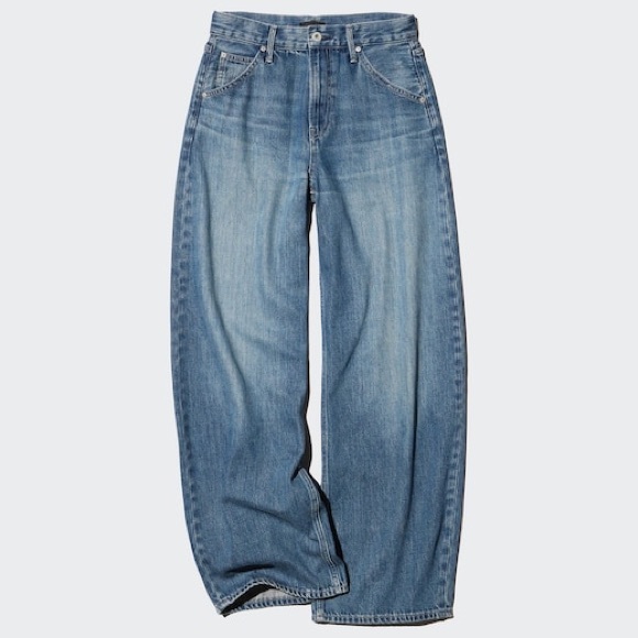 Uniqlo Denim Blue Barrel Wide Leg Jeans - Picture 3 of 9